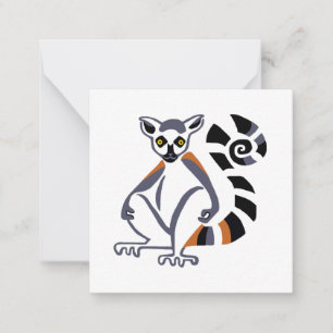 Cute Ring-tailed Lemur - Endangered animal - Note Card