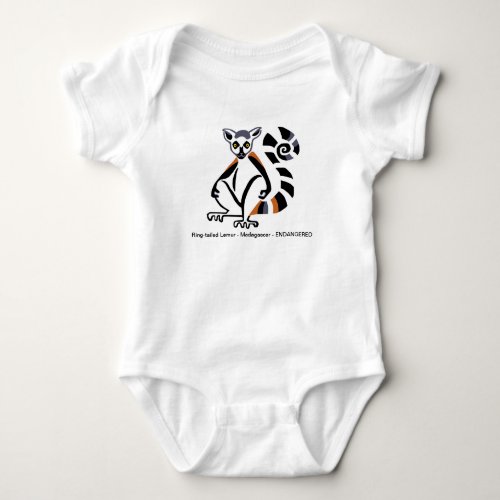 Cute Ring_tailed LEMUR  T_Shirt Baby Bodysuit