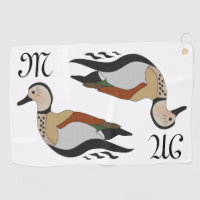 Cute Ringed Teal Duck Swimming Golf Towel