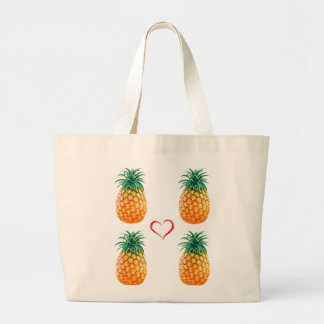 Cute ripe yellow pineapple tote bag