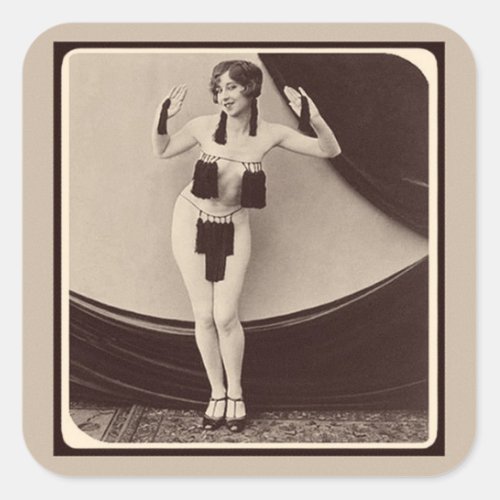 Cute risqu 1920s Flapper Girl  Square Sticker