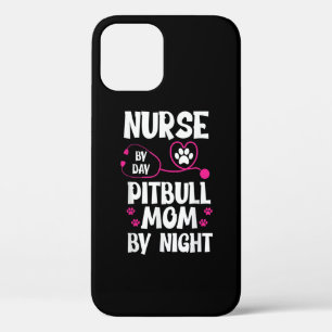 Cute RN Nurse Pit Bull Mom Paw Dog Puppy Lover iPhone 12 Case