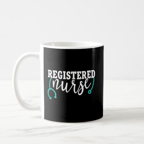 Cute Rn Registered Nurse Teal Stethoscope Coffee Mug
