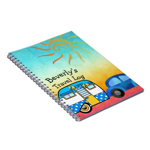 Cute Road Trip Travel Log Notebook | Zazzle