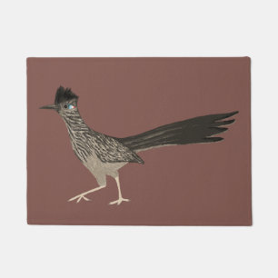 Cute Roadrunner Art on rust Doormat