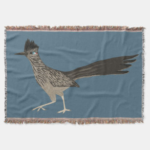 Cute Roadrunner Colored Pencil Art Throw Blanket