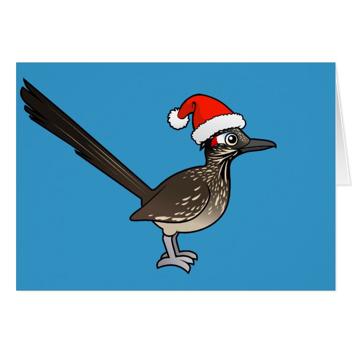 Cute Roadrunner Santa Claus Card