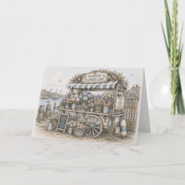 Cute Roadside Flower Cart Card (Front)