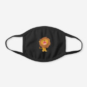 Cute Roaring Cartoon Lion Black Cotton Face Mask (Front)