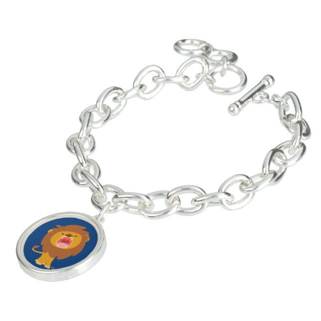 Cute Roaring Cartoon Lion Charm Bracelet (Side)