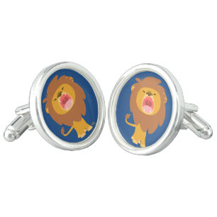 Cute Roaring Cartoon Lion Cufflinks