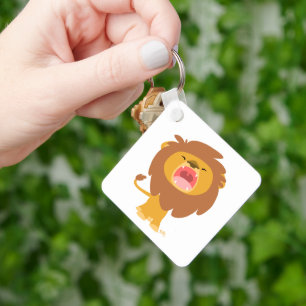 Cute Roaring Cartoon Lion Keychain