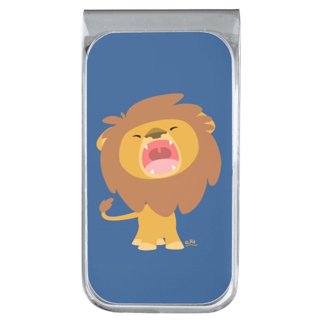 Cute Roaring Cartoon Lion Money Clip (Front Vertical)