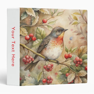 Cute Robin 3 Ring Binder