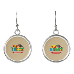 Cute Robin And The Four Colorful Gifts Earrings