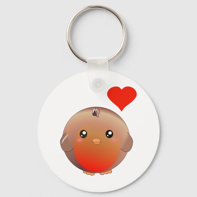 Cute Robin Bird Keychain (Front)