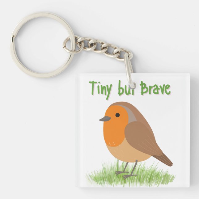 Cute Robin Bird Magnet Keychain (Front)