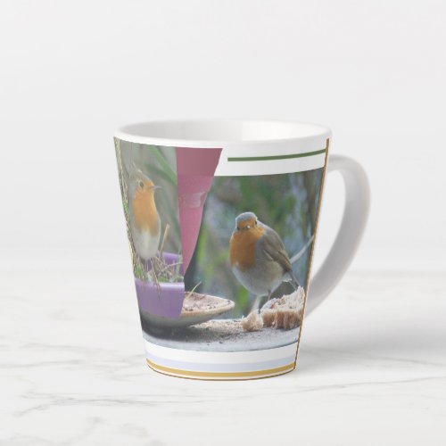 Cute Robin Collage Latte Mug