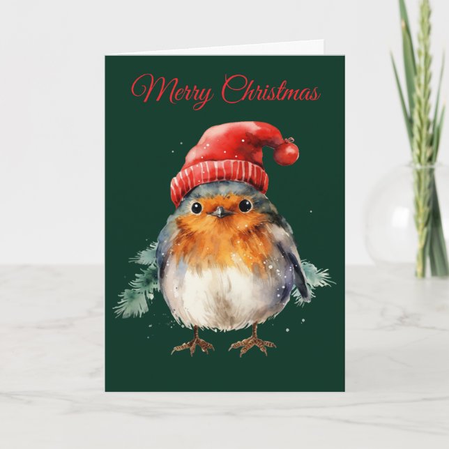 Cute Robin Holiday Card (Front)