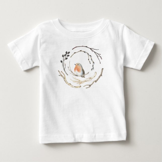 Cute Robin Sparrow Bird Birds baby Custom shirt (Front)