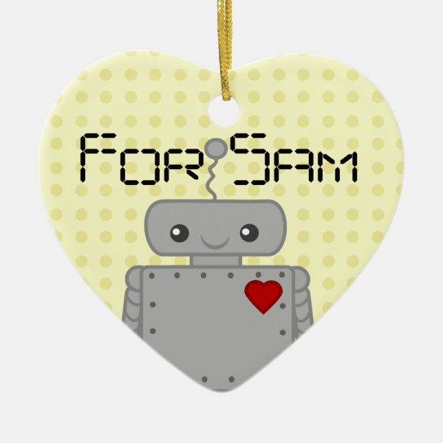 Cute Robot Ceramic Ornament