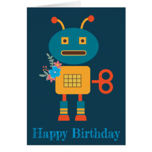 Cute robot children's design cards