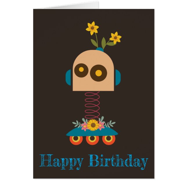 Cute robot children's design cards (Front)