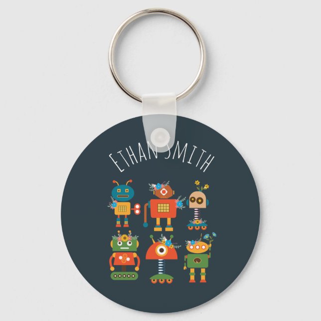 Cute robot children's design keychain (Front)