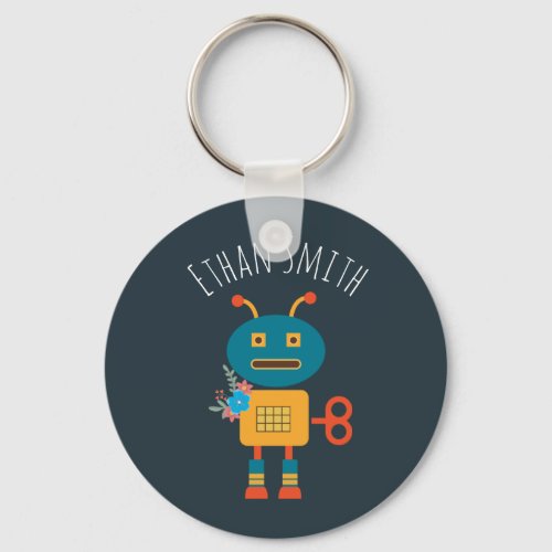 Cute robot childrens design keychain
