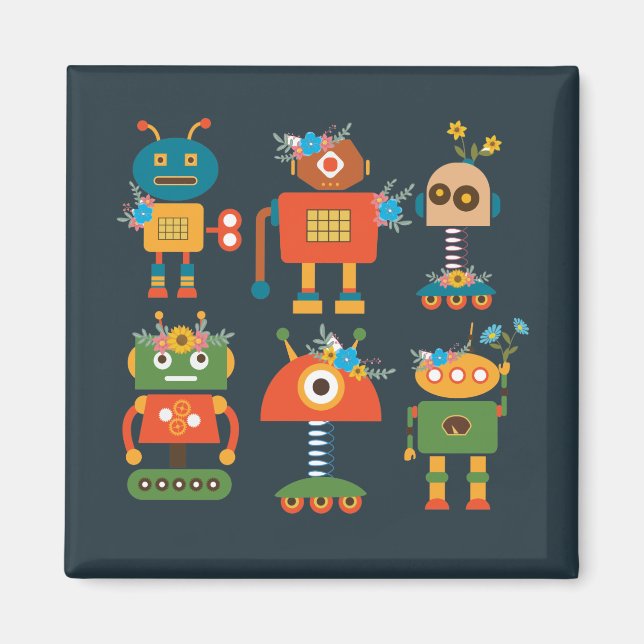 Cute robot children's design magnet (Front)
