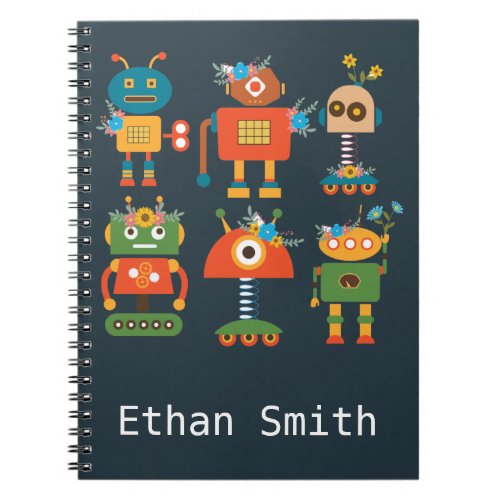Cute robot childrens design notebook