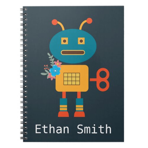 Cute robot childrens design notebook