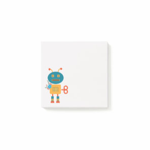 Cute robot colorful Geek Post-it Notes