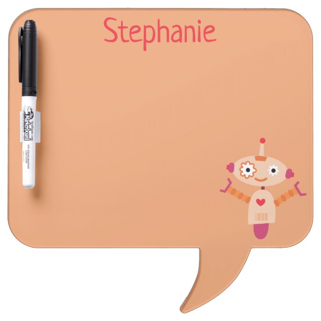 Cute Robot Dry Erase Board (Front)