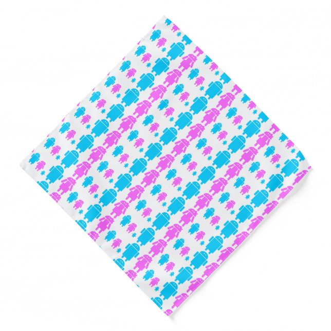 Cute robot familly pattern bandana (Front)