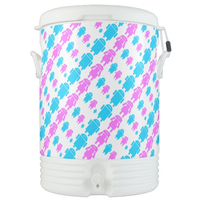 Cute robot familly pattern beverage cooler (Front)