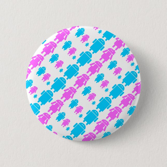 Cute robot familly pattern button (Front)