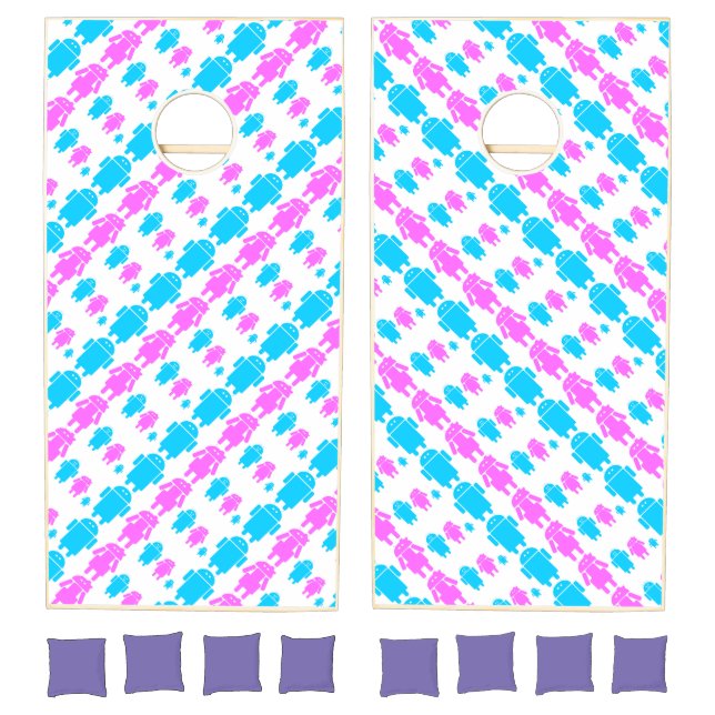 Cute robot familly pattern cornhole set (Set)