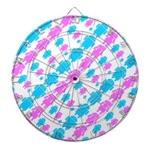 Cute robot familly pattern dart board