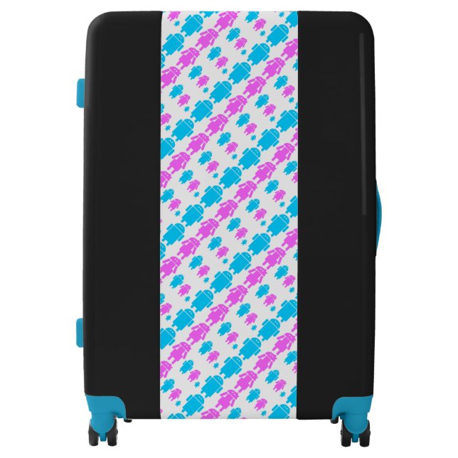 Cute robot familly pattern luggage (Front)
