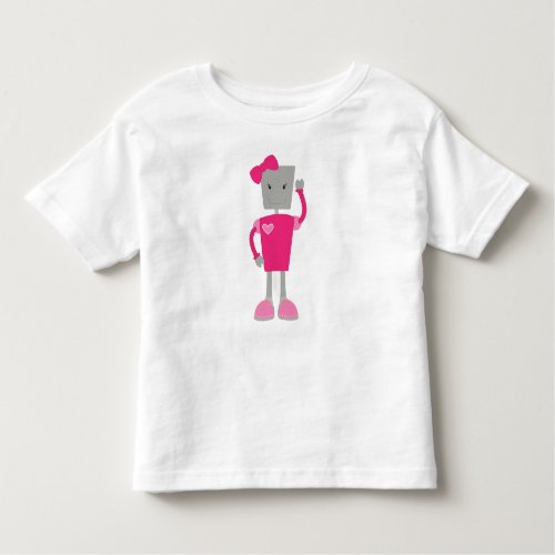 Cute Robot Funny Robot Girl Robot Pink Robot Toddler T_shirt