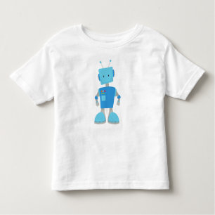 Cute Robot, Funny Robot, Silly Robot, Blue Robot Toddler T-shirt