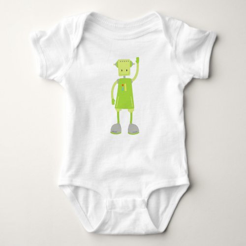 Cute Robot Funny Robot Silly Robot Green Robot Baby Bodysuit