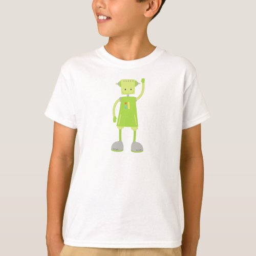 Cute Robot Funny Robot Silly Robot Green Robot T_Shirt