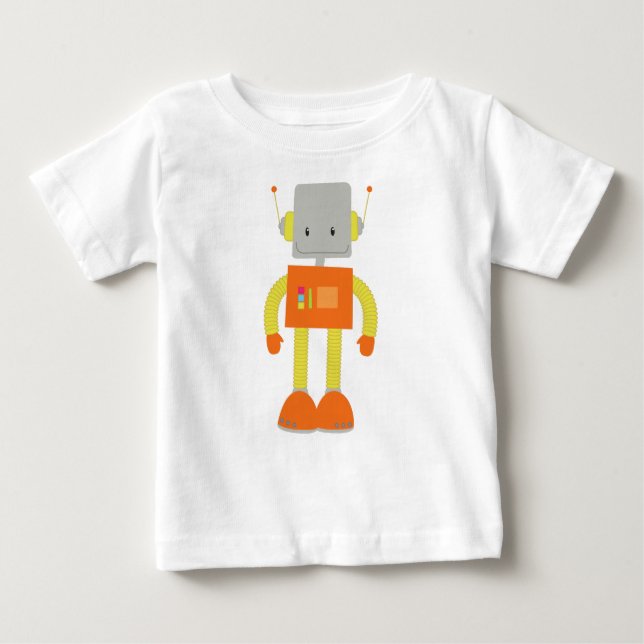 Cute Robot, Funny Robot, Silly Robot, Robotics Baby T-Shirt (Front)