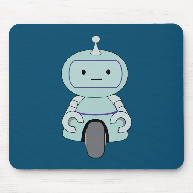 Cute Robot Illustration Mouse Pad (Front)