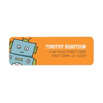 Cute Robot Return Address Labels by IckleCritters at Zazzle