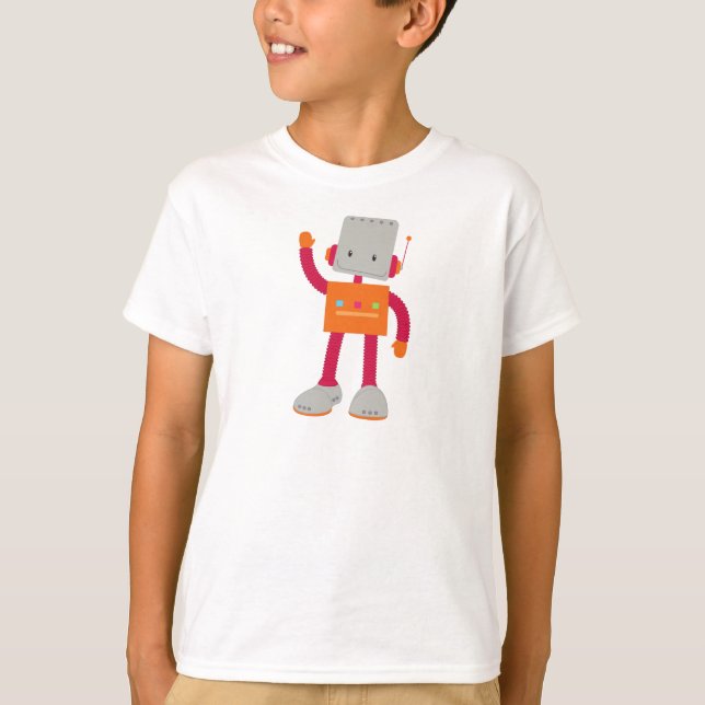 Cute Robot, Silly Robot, Funny Robot, Robotics T-Shirt (Front)