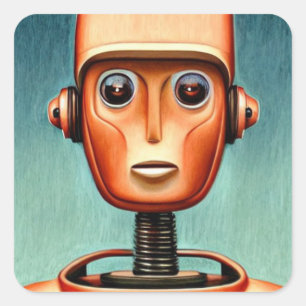 Cute Robot Square Sticker
