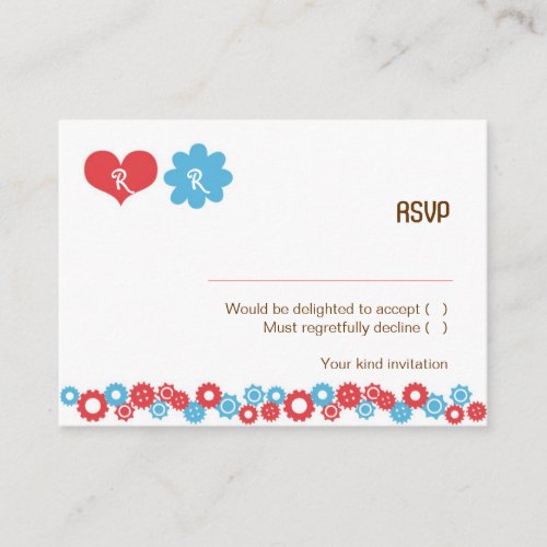 Robot Love Wedding RSVP Card Business Card